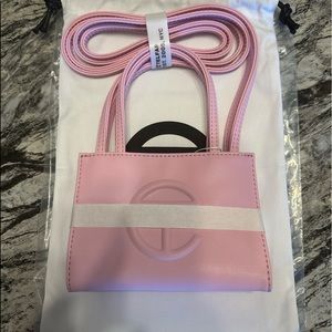 Small bubblegum pink telfar bag